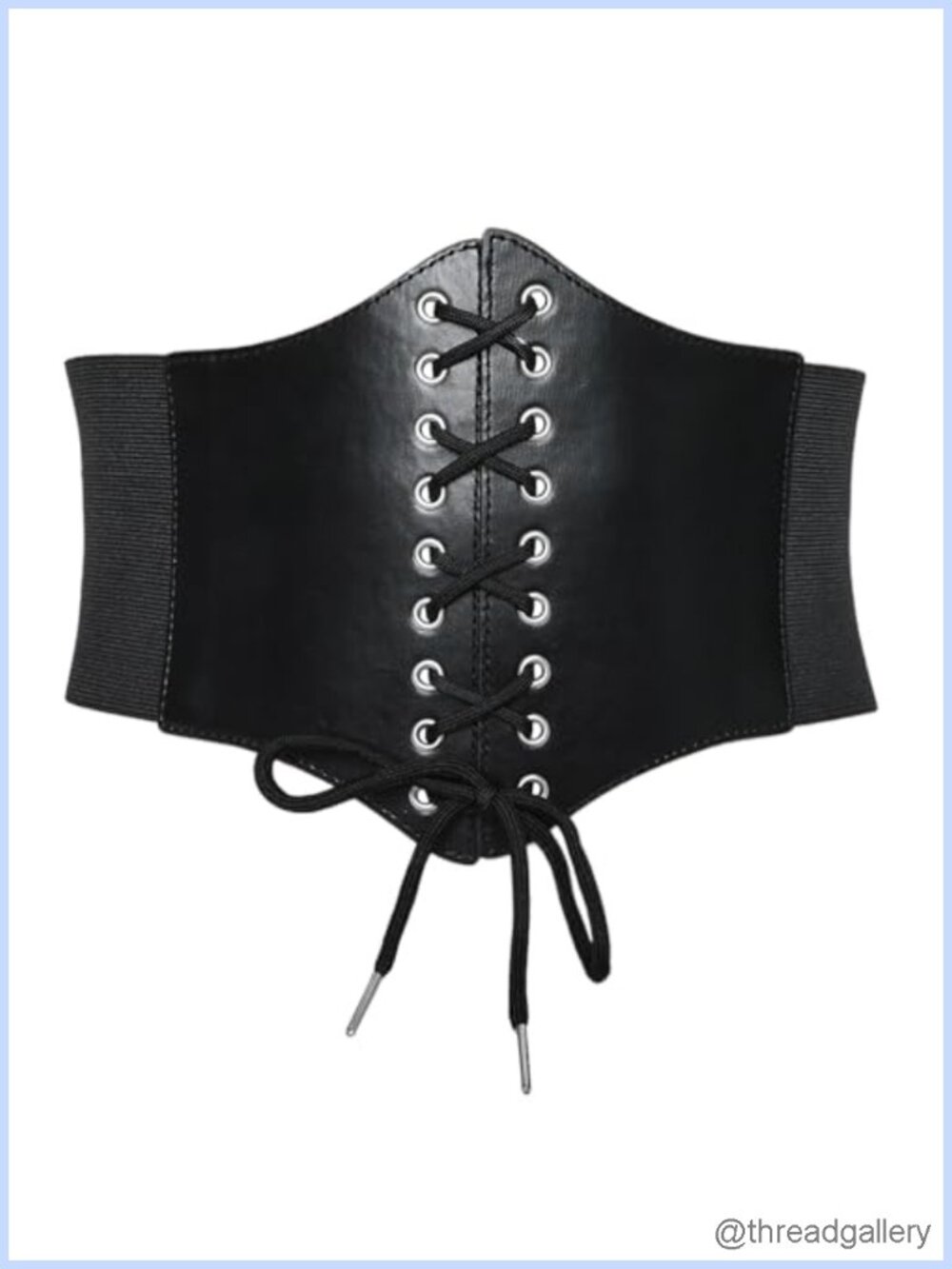 PU Leather Corset Waist Belt Waspie Lace Up Renaissance Gothic